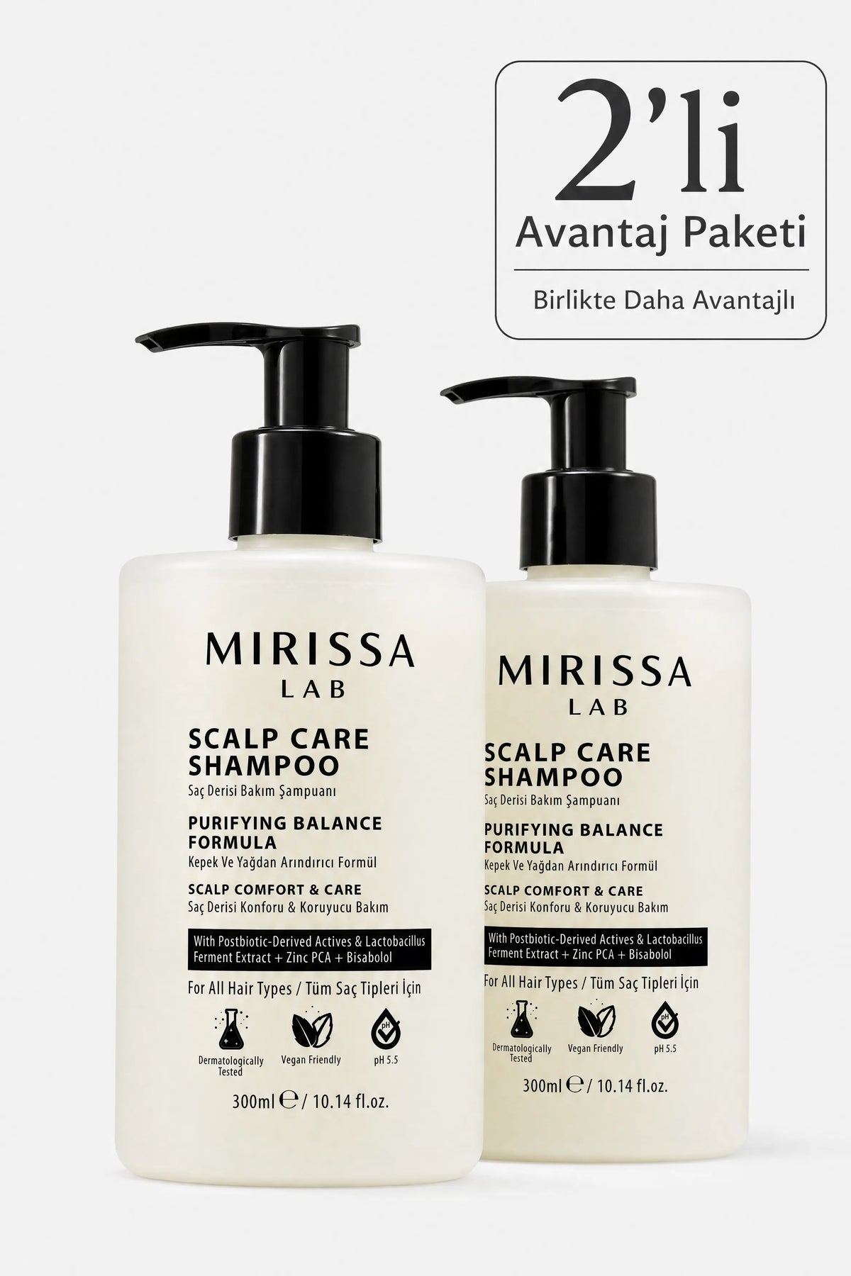 Mirissa Lab 2’li sülfatsız şampuan paketi