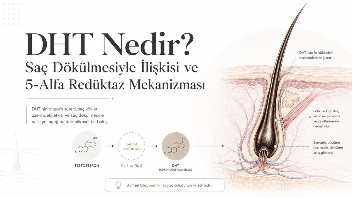 DHT, 5-alfa redüktaz ve saç dökülmesi ilişkisi rehberi