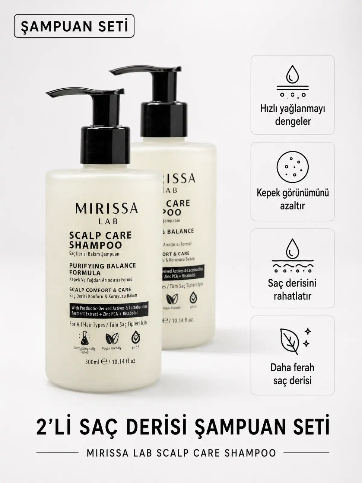 Mirissa Lab 2’li sülfatsız saç derisi şampuanı paketi